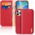Dux Ducis iPhone 14 Pro Max Plånboksfodral Äkta Läder Hivo Flip – Röd
