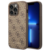 Guess iPhone 14 Pro Max Skal 4G Saffiano Metal Gold Logo – Brun