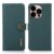 KHAZNEH iPhone 14 Pro Max Plånboksfodral RFID Äkta Läder – Grön