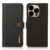 KHAZNEH iPhone 14 Pro Max Plånboksfodral RFID Äkta Läder – Svart
