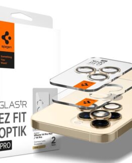 [2-Pack] Spigen iPhone 14 Pro/14 Pro Max Kameralinsskydd i Härdat Glas - Guld
