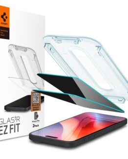[2-Pack] Spigen iPhone 16 Pro Skärmskydd Härdat glas TR. EZ Fit Privacy