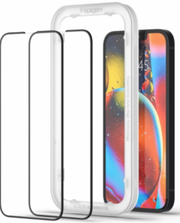 [2-Pack] Spigen iPhone 16E Härdat Glas Skärmskydd Alm FC - Svart