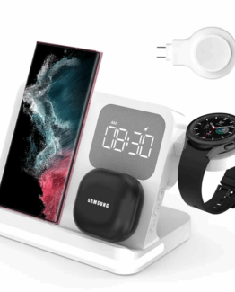 3-in-1 Trådlös Laddare 15W Samsung Galaxy - Buds - Watch - Vit