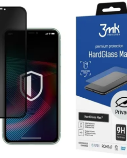 3MK iPhone 11 Härdat glas Skärmskyd Privacy - Svart