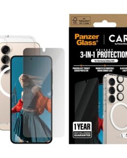 [3in1] CARE Galaxy S25 MagSafe Skal, Privacy Härdat Glas, Kameralinsskydd