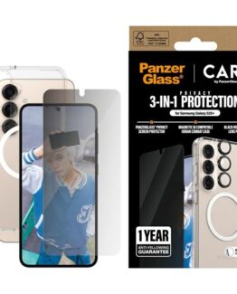 [3in1] CARE Galaxy S25 Plus MagSafe Skal, Privacy Härdat Glas, Kameralinsskydd