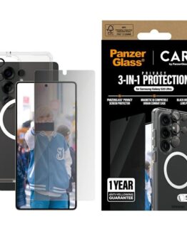 [3in1] CARE Galaxy S25 Ultra MagSafe Skal, Privacy Härdat Glas, Kameralinsskydd