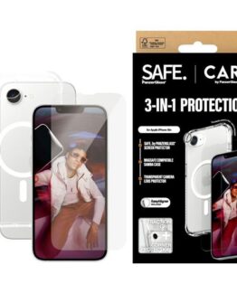 [3in1] CARE iPhone 16e Härdat Glas, Skal, Kameralinsskydd