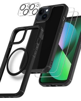 [6in1] BOOM iPhone 14 Plus Skal - Kameralinsskydd - Härdat Glas - MagSafe Ring