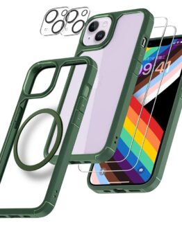 [6in1] BOOM iPhone 14 Skal - Kameralinsskydd - Härdat Glas - MagSafe Ring