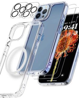 [6in1] Boom iPhone 13 Pro Max Skal, Kameralinsskydd, Härdat Glas, MagSafe Ring
