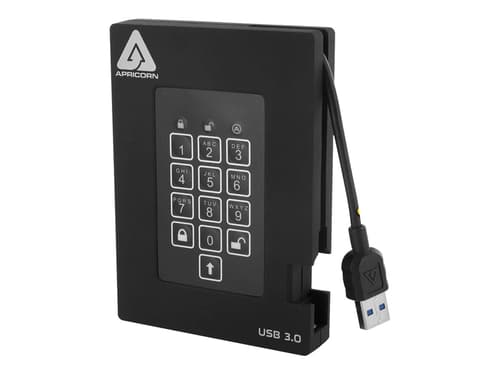 Apricorn Padlock Fortress 4tb Ssd Usb Type-a Svart