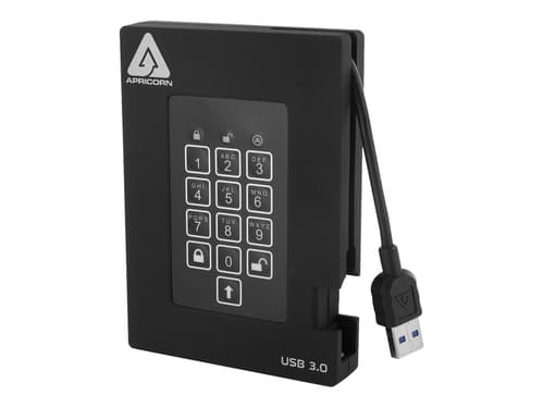 Apricorn Padlock Fortress 8tb Ssd Usb Type-a Svart