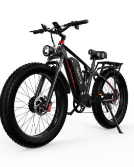 DUOTTS S26 elcykel för vuxna, 2*750W motorer, 48V 20AH Samsung batteri, 26*4,0 tum pneumatiska däck, full fjädring, hydrauliska bromsar.