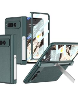 GKK Google Pixel Fold Mobilskal Kickstand PU-Läder - Grön