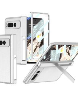 GKK Google Pixel Fold Mobilskal Kickstand PU-Läder - Silver