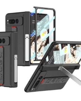 GKK Google Pixel Fold Mobilskal Wristband Kickstand Carbon - Silver