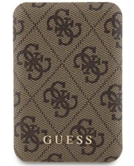 Guess Trådlös MagSafe Powerbank 5000mAh 15W 4G Metall Logo - Brun