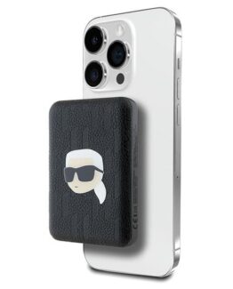 Karl Lagerfeld Trådlös MagSafe Powerbank 5000mAh 15W Karl Head Pin - Svart