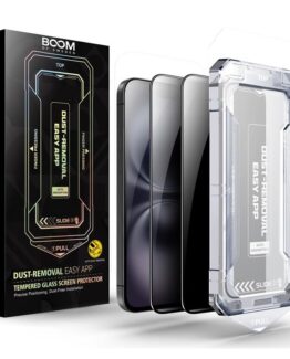 LIVSTIDSGARANTI - BOOM iPhone 16 Plus/15 Plus Privacy Härdat Glas Skärmskydd 2st