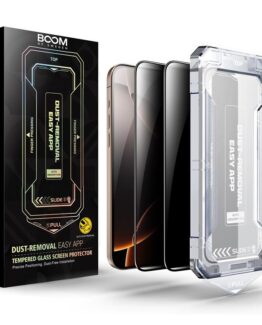 LIVSTIDSGARANTI - BOOM iPhone 16 Pro Max Privacy Härdat Glas Skärmskydd 2st