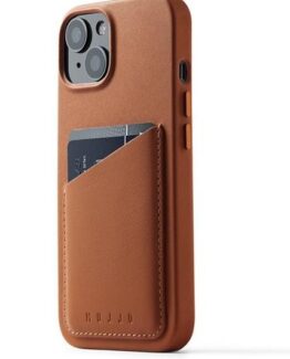 Mujjo iPhone 14 Skal Korthållare Full Läder - Tan
