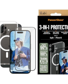 PanzerGlass 3-in-1 Skyddspaket iPhone 16