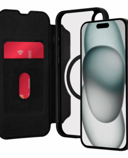 Puro iPhone 16 Plus Plånboksfodral Magsafe Läder med Flap - Svart