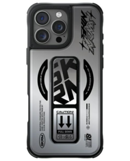 Skinarma iPhone 16 Pro Mobilskal MagSafe Magnetic Grip Stativ- Chrome