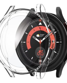 Spigen Galaxy Watch 5 Pro (45mm) Skal och Härdat Glas Skärmskydd - Crystal Clear