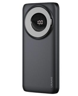 USAMS Magnetisk Trådlös Powerbank 10000mAh 20W PD QC 3.0 - Svart