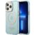 GUESS iPhone 13 Pro Max Skal MagSafe Gold Outline Translucent – Blå